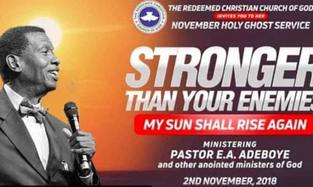 RCCG Holy Ghost Service November 2018 – Watch LIVE