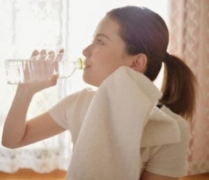 woman drinking water